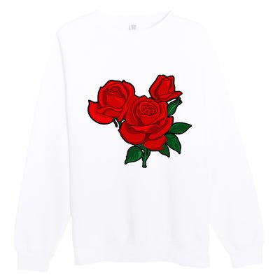 Red Roses Premium Crewneck Sweatshirt