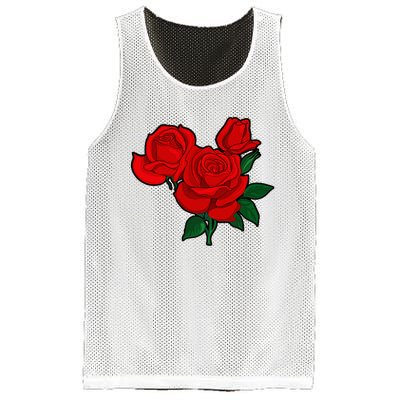 Red Roses Mesh Reversible Basketball Jersey Tank