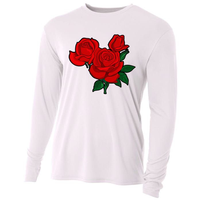 Red Roses Cooling Performance Long Sleeve Crew