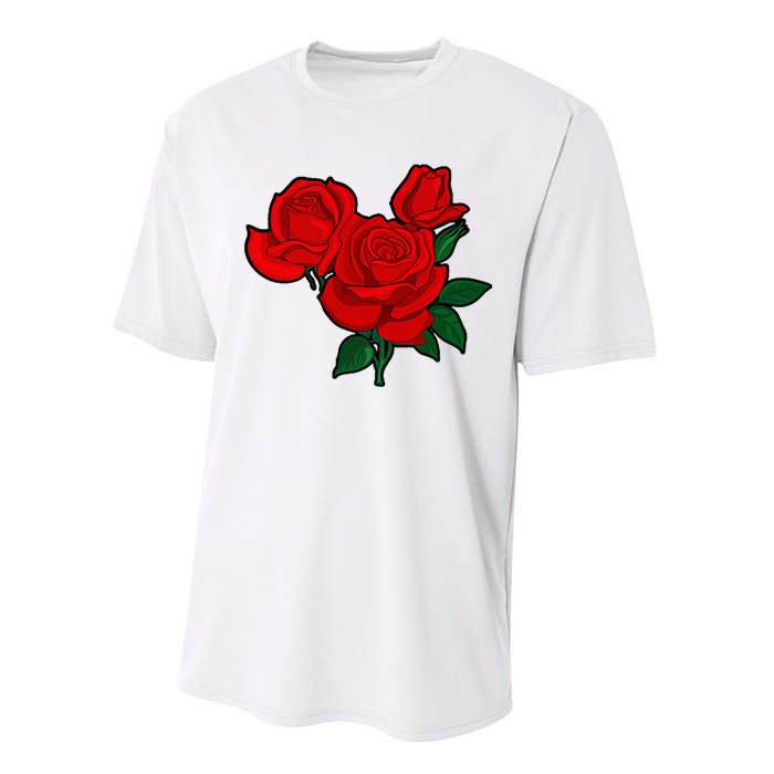 Red Roses Performance Sprint T-Shirt