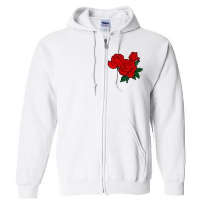 Red Roses Full Zip Hoodie