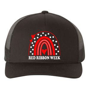 Rainbow Red Ribbon Week Leopard We Wear Red For Awareness Yupoong Adult 5-Panel Trucker Hat