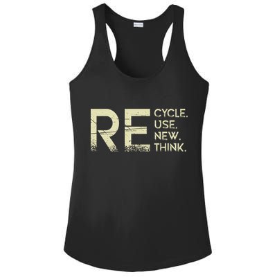Recycle Reuse Renew Rethink Meaningful Gift Ladies PosiCharge Competitor Racerback Tank