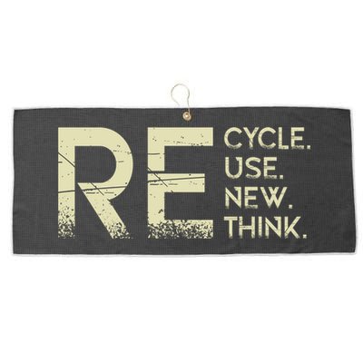 Recycle Reuse Renew Rethink Meaningful Gift Large Microfiber Waffle Golf Towel
