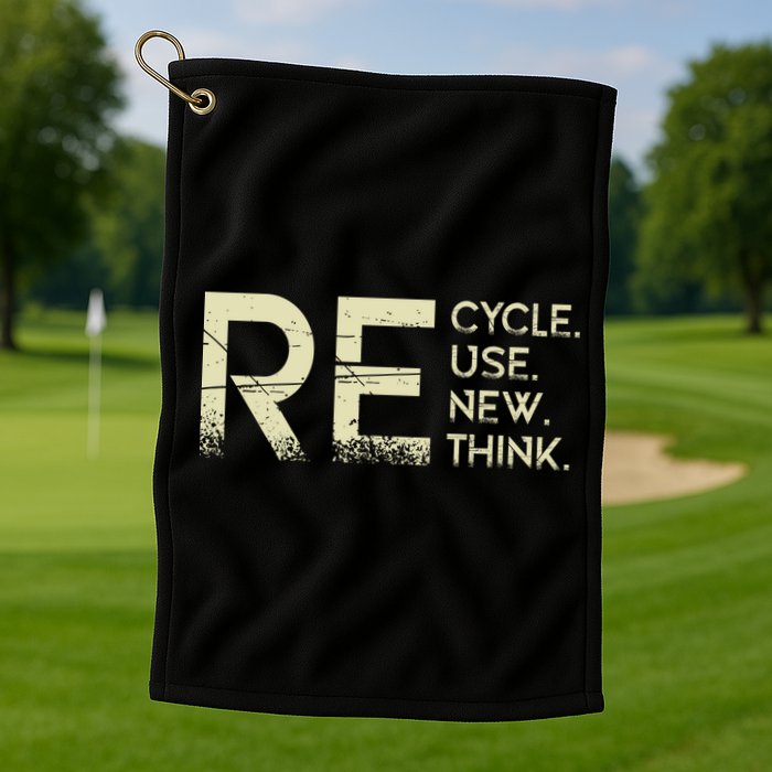Recycle Reuse Renew Rethink Meaningful Gift Golf Towel