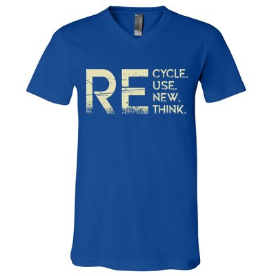 Recycle Reuse Renew Rethink Meaningful Gift V-Neck T-Shirt