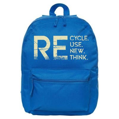 Recycle Reuse Renew Rethink Meaningful Gift 16 in Basic Backpack