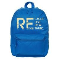 Recycle Reuse Renew Rethink Meaningful Gift 16 in Basic Backpack