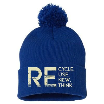 Recycle Reuse Renew Rethink Meaningful Gift Pom Pom 12in Knit Beanie