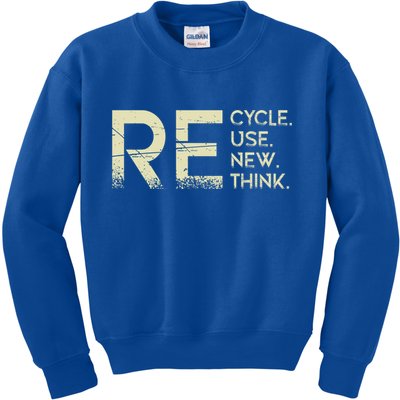 Recycle Reuse Renew Rethink Meaningful Gift Kids Sweatshirt