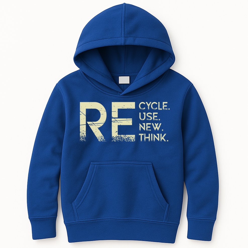 Recycle Reuse Renew Rethink Meaningful Gift Kids Hoodie
