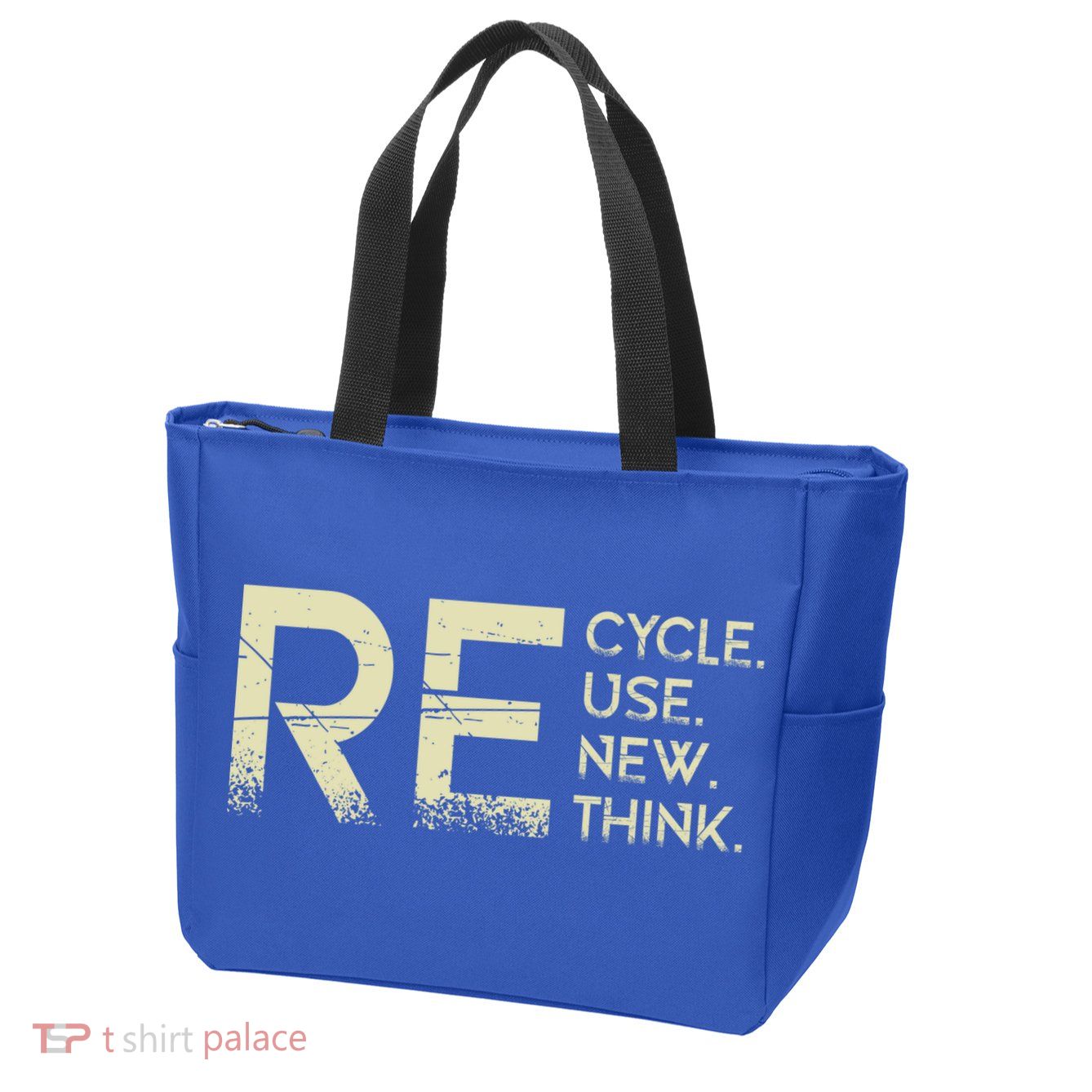 Recycle Reuse Renew Rethink Meaningful Gift Zip Tote Bag