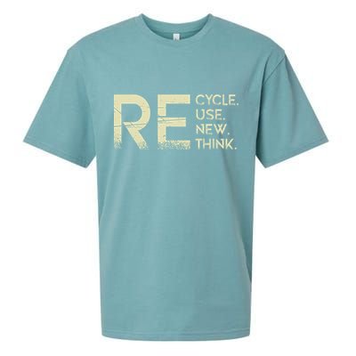 Recycle Reuse Renew Rethink Meaningful Gift Sueded Cloud Jersey T-Shirt