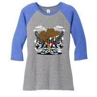 Rubik Rubix Rubics Magic Cube Puzzle Solvers Players Graphic Cute Gift Women's Tri-Blend 3/4-Sleeve Raglan Shirt