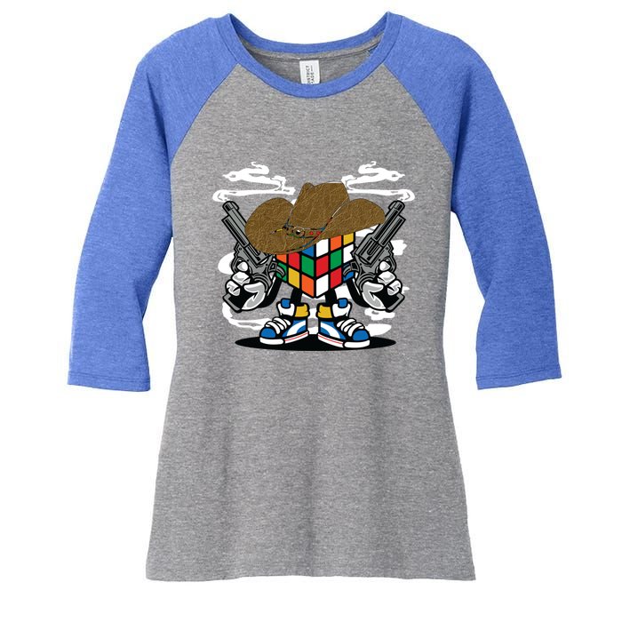 Rubik Rubix Rubics Magic Cube Puzzle Solvers Players Graphic Cute Gift Women's Tri-Blend 3/4-Sleeve Raglan Shirt