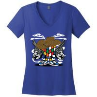 Rubik Rubix Rubics Magic Cube Puzzle Solvers Players Graphic Cute Gift Women's V-Neck T-Shirt