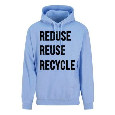 Reduce Reuse Recycle Vintage Recycling Saying Gift Unisex Surf Hoodie