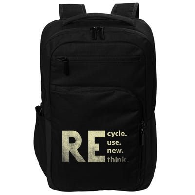 Recycle Reuse Renew Rethink Earth Day Impact Tech Backpack
