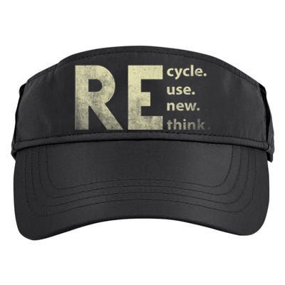 Recycle Reuse Renew Rethink Earth Day Adult Drive Performance Visor