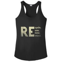 Recycle Reuse Renew Rethink Earth Day Ladies PosiCharge Competitor Racerback Tank