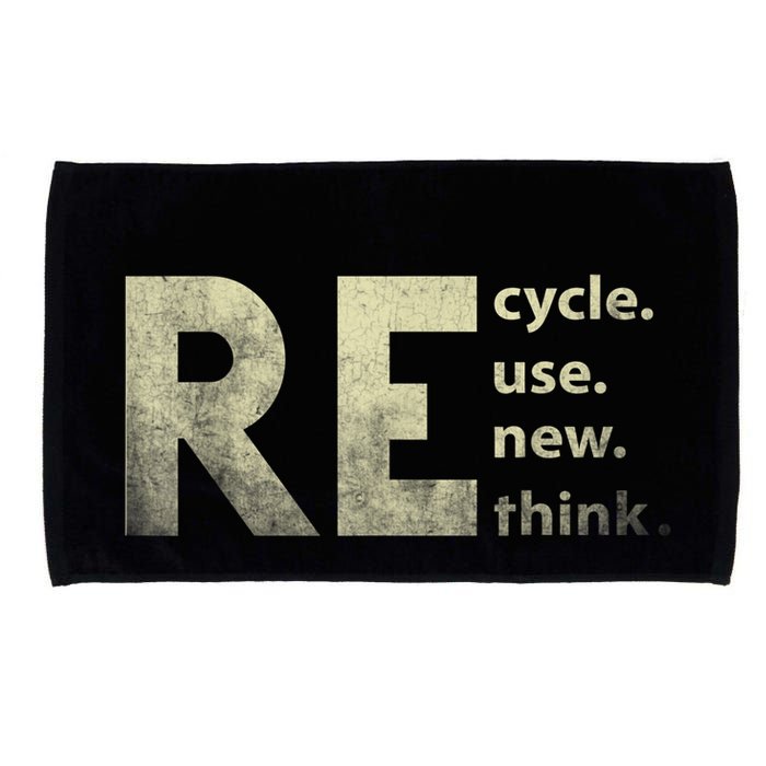 Recycle Reuse Renew Rethink Earth Day Microfiber Hand Towel