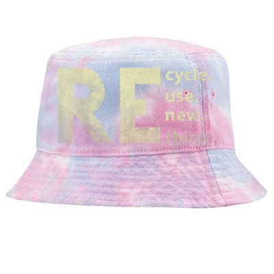 Recycle Reuse Renew Rethink Earth Day Tie-Dyed Bucket Hat