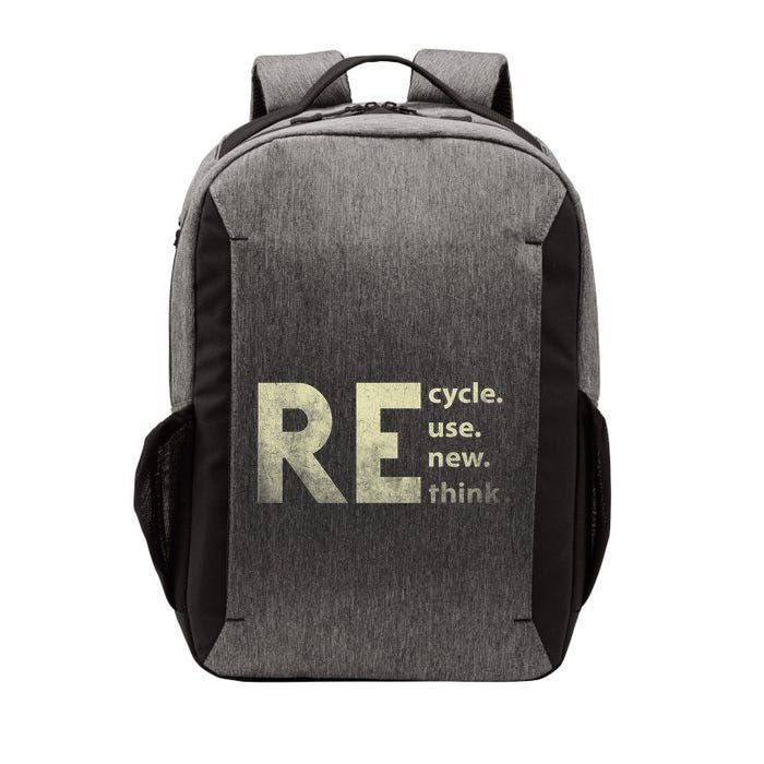 Recycle Reuse Renew Rethink Earth Day Vector Backpack