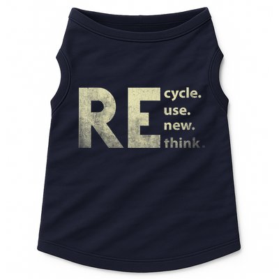 Recycle Reuse Renew Rethink Earth Day Doggie Tank