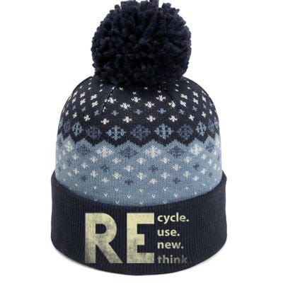 Recycle Reuse Renew Rethink Earth Day The Baniff Cuffed Pom Beanie