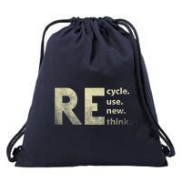 Recycle Reuse Renew Rethink Earth Day Drawstring Bag