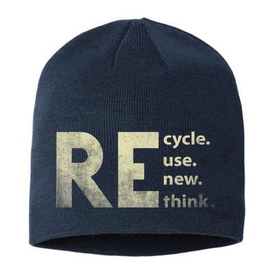 Recycle Reuse Renew Rethink Earth Day Sustainable Beanie