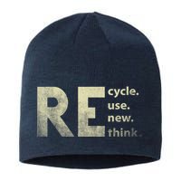 Recycle Reuse Renew Rethink Earth Day Sustainable Beanie