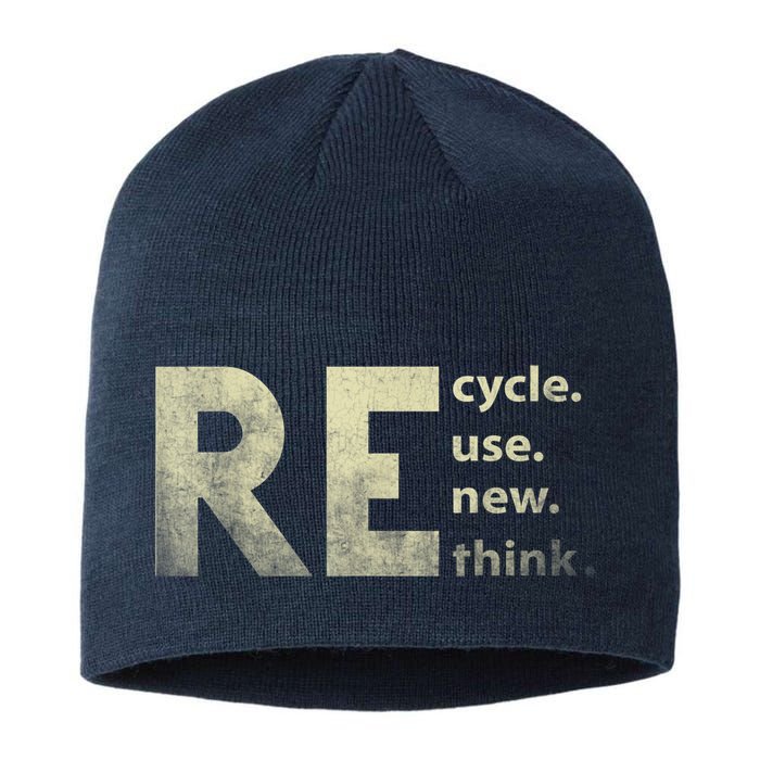 Recycle Reuse Renew Rethink Earth Day Sustainable Beanie