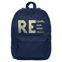 Recycle Reuse Renew Rethink Earth Day 16 in Basic Backpack