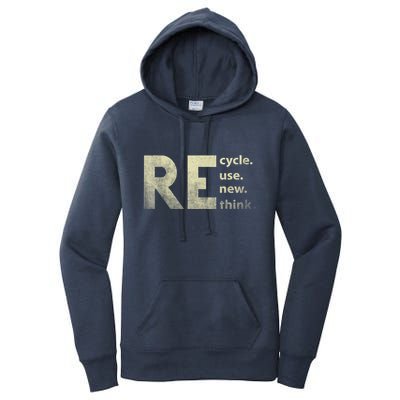 Recycle Reuse Renew Rethink Earth Day Women's Pullover Hoodie