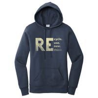 Recycle Reuse Renew Rethink Earth Day Women's Pullover Hoodie