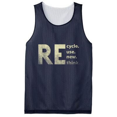 Recycle Reuse Renew Rethink Earth Day Mesh Reversible Basketball Jersey Tank