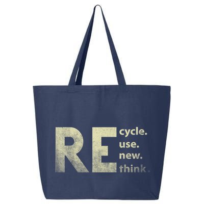 Recycle Reuse Renew Rethink Earth Day 25L Jumbo Tote