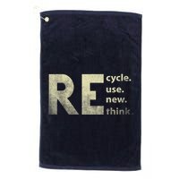 Recycle Reuse Renew Rethink Earth Day Golf Towel