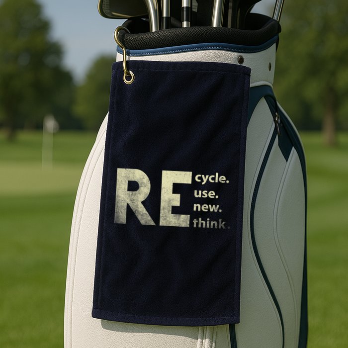 Recycle Reuse Renew Rethink Earth Day Golf Towel