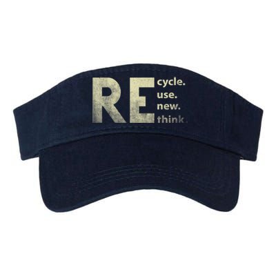 Recycle Reuse Renew Rethink Earth Day Valucap Bio-Washed Visor