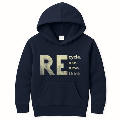 Recycle Reuse Renew Rethink Earth Day Kids Hoodie