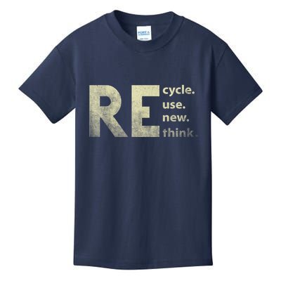 Recycle Reuse Renew Rethink Earth Day Kids T-Shirt