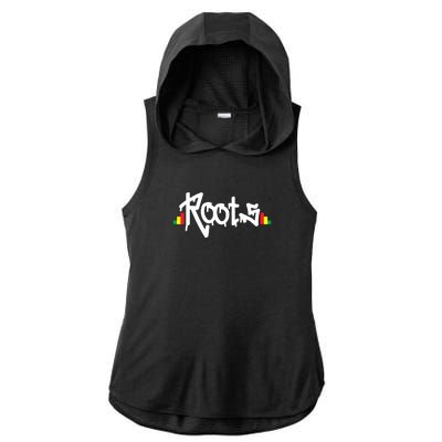 Reggae Roots Rasta Rastafari Grafitti Hip Hop Dub DnB Jungle Ladies PosiCharge Tri-Blend Wicking Draft Hoodie Tank