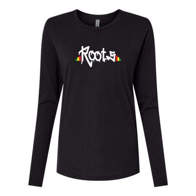 Reggae Roots Rasta Rastafari Grafitti Hip Hop Dub DnB Jungle Womens Cotton Relaxed Long Sleeve T-Shirt