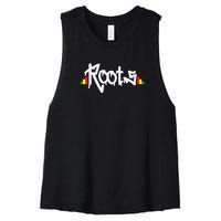 Reggae Roots Rasta Rastafari Grafitti Hip Hop Dub DnB Jungle Women's Racerback Cropped Tank