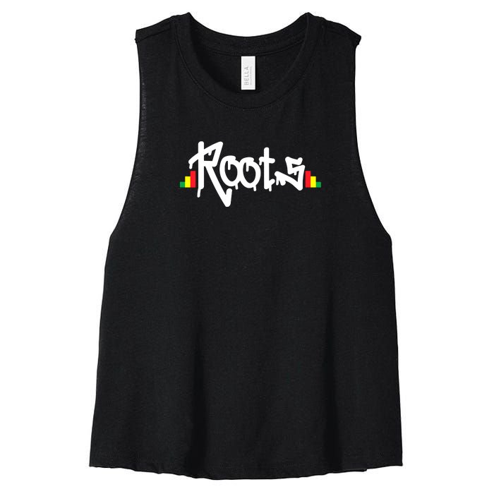 Reggae Roots Rasta Rastafari Grafitti Hip Hop Dub DnB Jungle Women's Racerback Cropped Tank