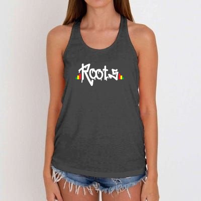 Reggae Roots Rasta Rastafari Grafitti Hip Hop Dub DnB Jungle Women's Knotted Racerback Tank