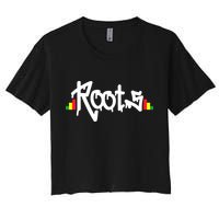 Reggae Roots Rasta Rastafari Grafitti Hip Hop Dub DnB Jungle Women's Crop Top Tee