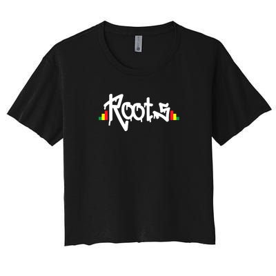 Reggae Roots Rasta Rastafari Grafitti Hip Hop Dub DnB Jungle Women's Crop Top Tee